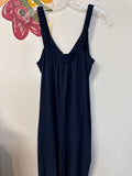 Lola Grace Blue 23" Inseam Cropped Jumpsuit, S