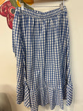 New J. Crew Blue Gingham Skirt, M