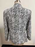 Jones Studio White/Black Cuffed Sleeve Blazer Jacket, 16