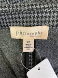 Philosophy Gray/Black Print Sweater Blazer, S