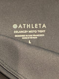 Athleta Black Delancey Moto 28" Inseam Leggings, L