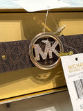 New Michael Kors Brown Logo with Gold Hardware Belt, S/M