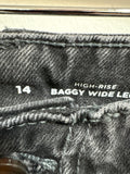 Old Navy 30" Inseam Drapey Baggy Wide Leg Jeans, 14