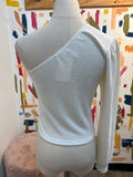 Ginger G White One Shoulder Top, S