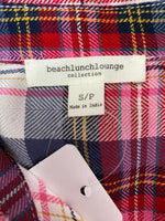 Beach Lunch Lounge Plaid Top, S