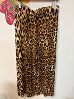 Lauren Ralph Lauren Animal Print Wide Leg Pants, M Petite