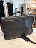 Vintage Coach Black Leather Style 5307 Messenger Laptop Bag, 16"x11"