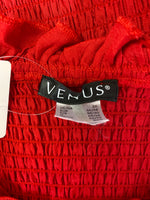 Venus Red Smocked Top, 2X