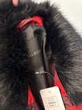 Talbots Red/Black with Removable Fur Collar Vest, L