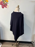 Top it Off Blue Heart Poncho, One Size