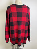 CJ Banks Red/Black Sweater, 1X