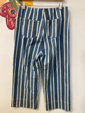 Ann Taylor Blue Stripe 23" Inseam Jeans, 4 Petite