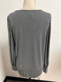 Ann Taylor Black Stripe Top, M