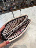 New Betsey Johnson White Double Pouch Wristlet, 8.5"x5.25"