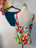 Anne Cole 2pc Teal/Pink Swimsuit, 18W