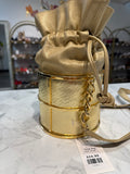 Vintage Tango Bag Gold Drawstring Crossbody Bag, 10"x6"