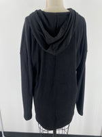 Old Navy Black Rib Knit Hooded Top, M Tall
