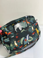 Lug Jungle Print Wildlife Switch Convertible Crossbody Bag, 9"x6.25" (retail $75)