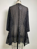 Umgee Black Open Stitch Cardigan, L