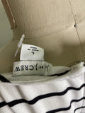 J. Crew White with Black Stripes Dress, L