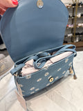 New Lauren Conrad Blue Blair Crossbody Bag, 7'H x 10''W x 3''D