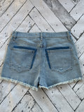 Eunina Denim Lulu High Rise Shorts, M