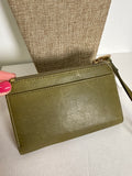 Margot Green Leather Wallet, 6"x4"