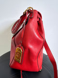 Lauren Ralph Lauren Red Leather Backpack, 10"x10"