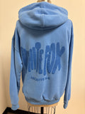 White Fox Blue Hoodie Sweatshirt, S/M