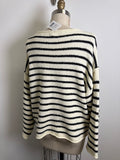Promesa Cream/Black Stripe Oversized Sweater, XS
