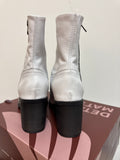 New Casta White Twist Leather Boots, 37 (7) retail $265