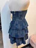 New Day + Moon Blue Strapless Dress, S