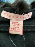 Tina Hagen Black Fur Trim Top, M