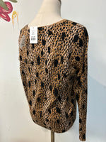 New Cato Animal Print Cardigan, L