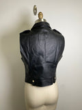 New Diashiny Black Faux Leather Vest, S