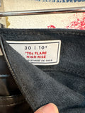 New Gap 70s Flare Faux Leather Black 36" Inseam Jeans, 10 Tall