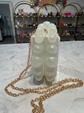 Acrylic White Clutch/Crossbody Bag, 9.1"x5.5"