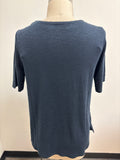 New J. Jill Blue Pima Slub Elbow Sleeve Tee, S