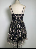 New B.right Black Flower Garden Dress, M