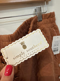 New Simply Southern Quilted Mocha 24" Inseam Pants, XXL