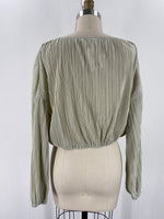 Gianni Bini Pleated Cropped Top, L