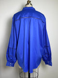 New Chico's Blue Poplin Billow Sleeve Top, 20/22