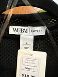 New White House Black Market Black Open Stitch Sweater, L