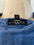Velvet Heart Denim Snap Front Top, M