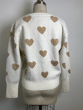 New Sugar Lips Heart Puff Sleeve Sweater, L