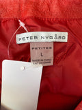 Peter Nygard Red with Genuine Leather Trim Jacket, L Petite