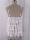 Pink Lily White Top, L