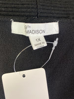 89th & Madison Black Cardigan, 1X