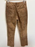 Isaac Mizrahi 32" Inseam Genuine Suede Brown Jeans, 4