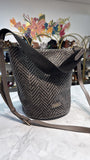 Spartina 449 Brown/Black Bucket Bag, 11"x12"